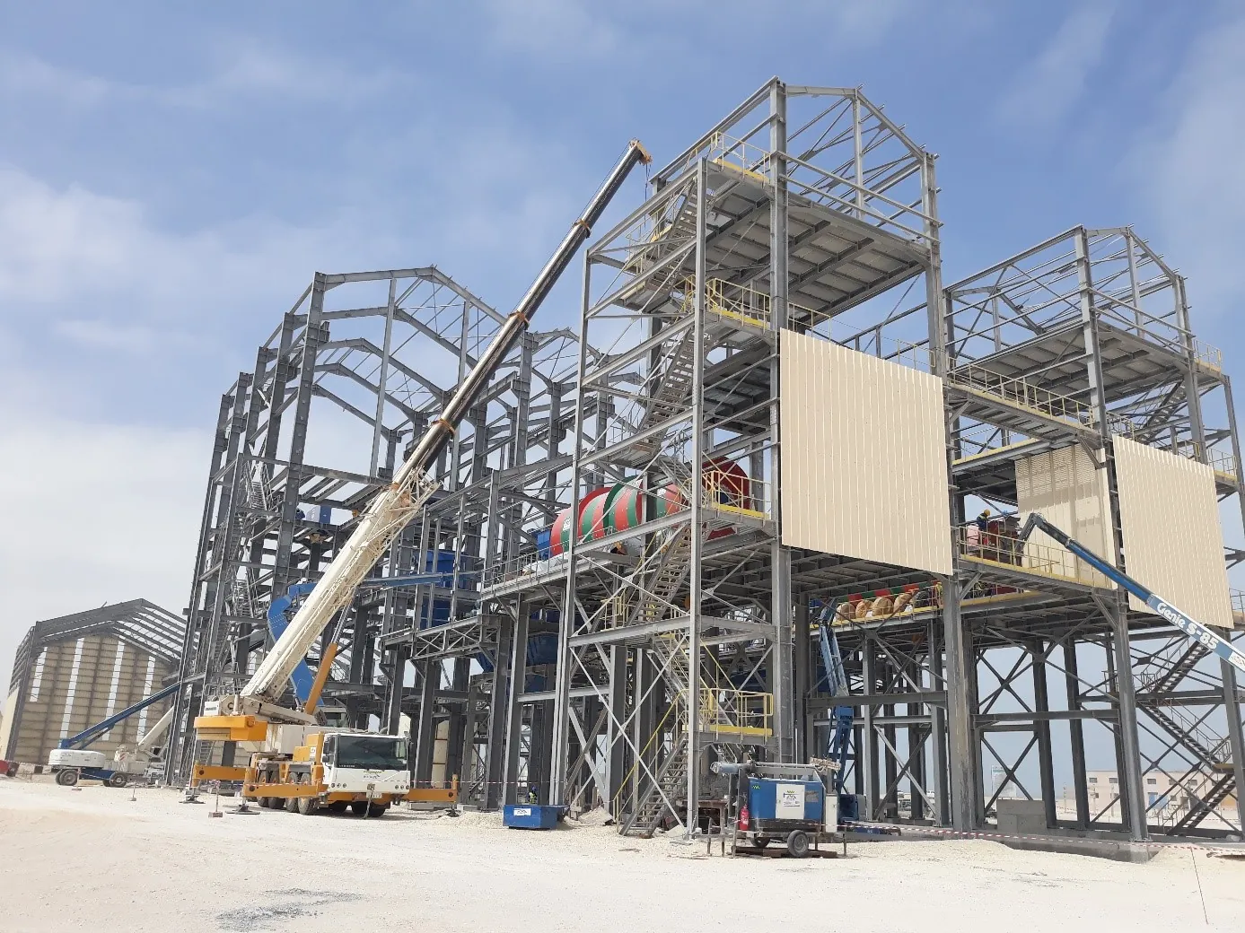 Charpente de la nouvelle laverie de Laâyoune en phase 1