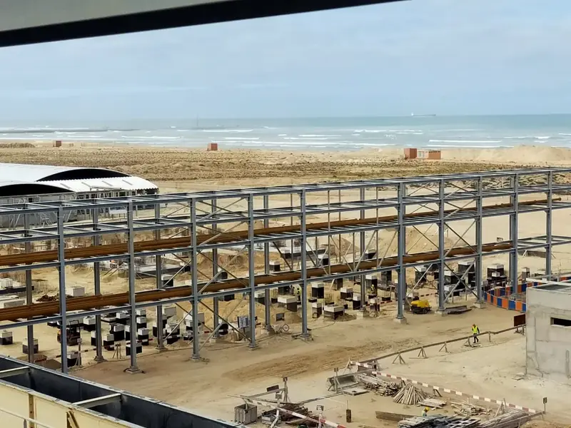 Charpente métallique de la phase 2 de la nouvelle laverie de Laâyoune