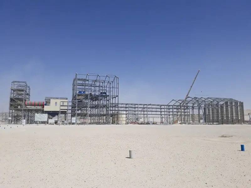 Vue générale de la nouvelle laverie de Laâyoune en construction