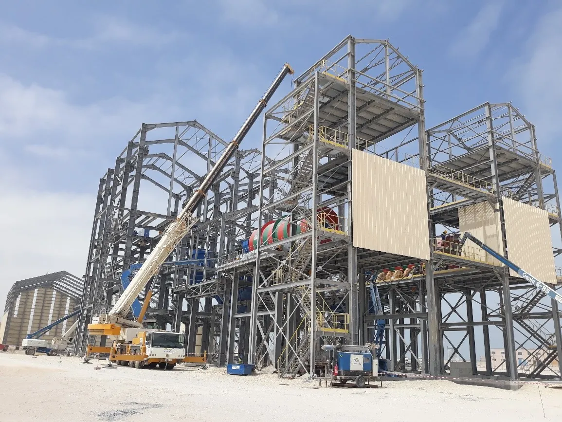Chantier de charpente métallique