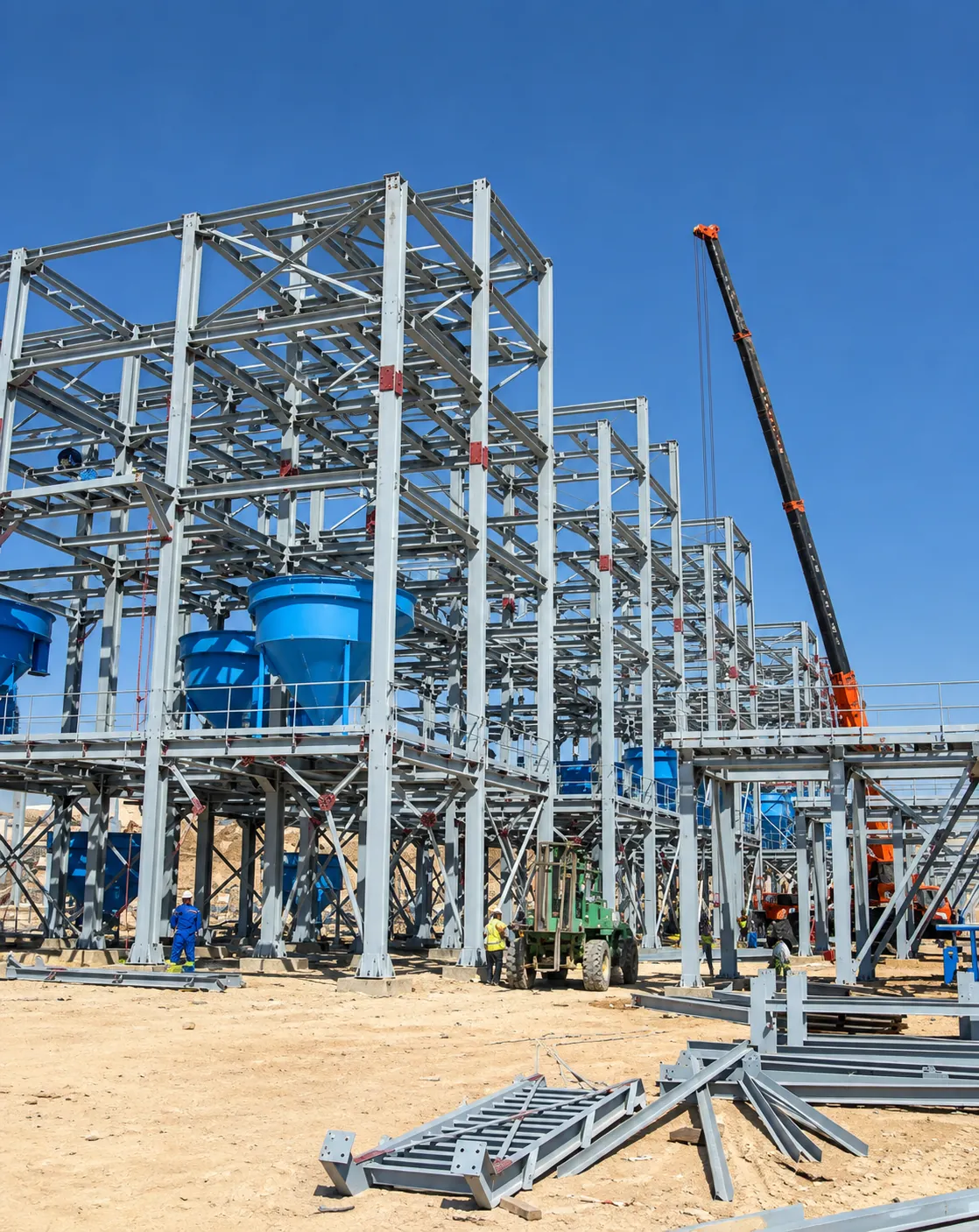 Charpente m&eacute;tallique de l&rsquo;usine de lavage MERAH &agrave; Khouribga