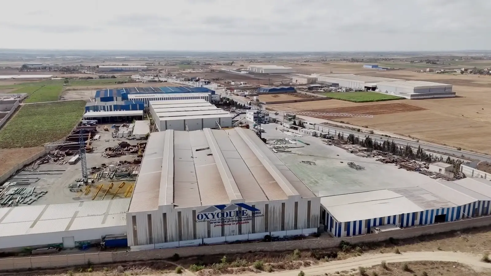 Vue aérienne du site industriel Oxycoupe, zone industrielle d’El Jadida